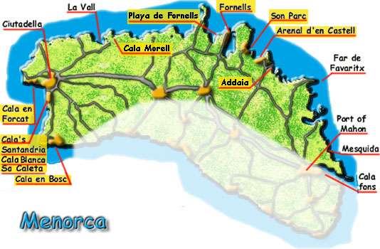Map Of Menorca Resorts Menorca The Guide To The North And West Coast Resorts And Beaches